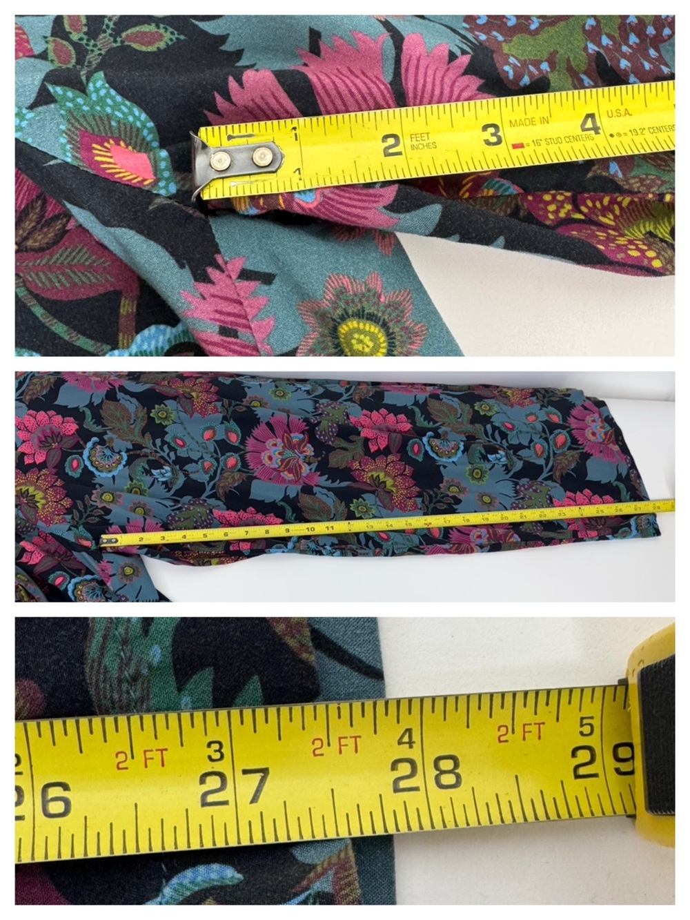 Sundance Dark Floral Wide Leg Pull On Palazzo Pants With Pockets Size XL - Picture 15 of 16